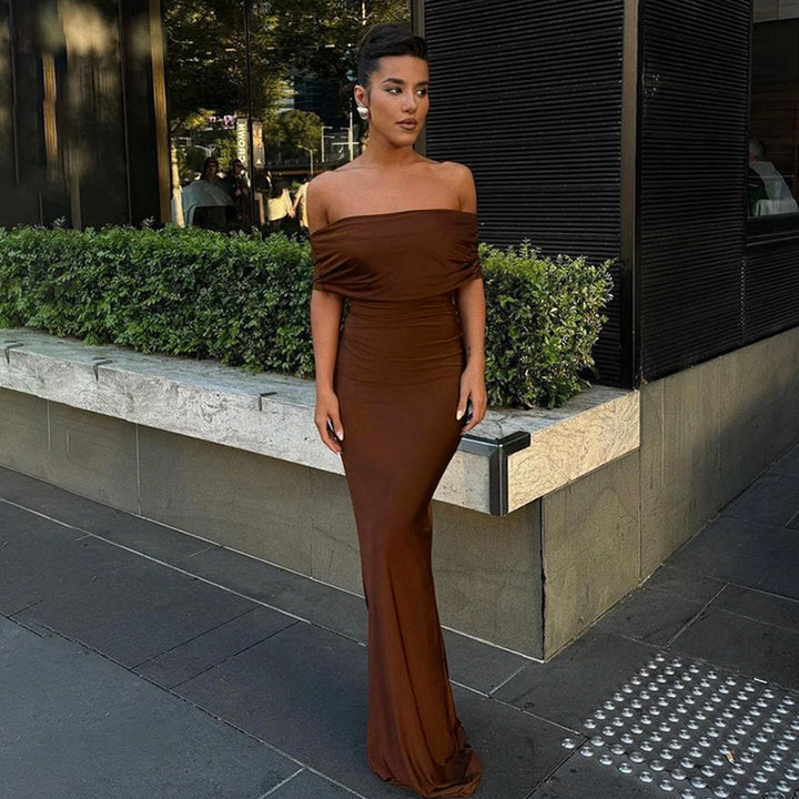 Dame Off-Shoulder Maxikjole Skovae