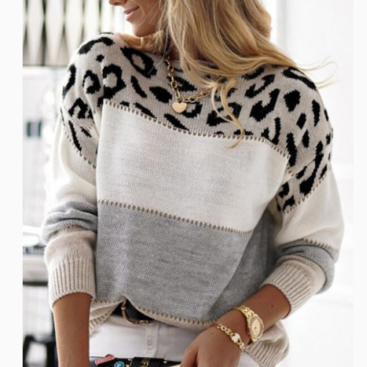 Kvinders fashionable sweater med grafisk dyremønster og tekstureret design Stilla
