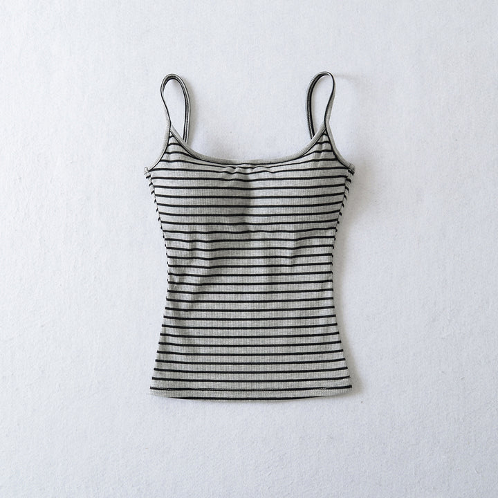 Dame afslappet Neckholder Tanktop med fine striber og elastisk pasform Stilla