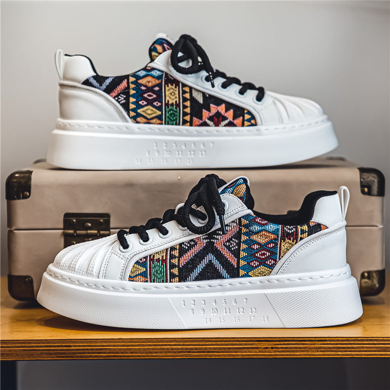 Femme etnisk inspirerede teksturerede sneakers Stilla