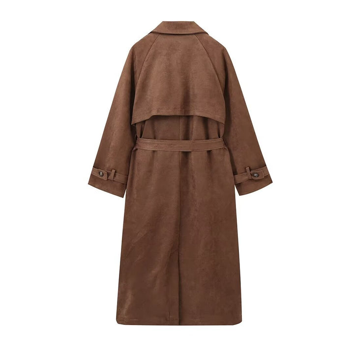 Dame elegant Suede Trenchcoat Stilla