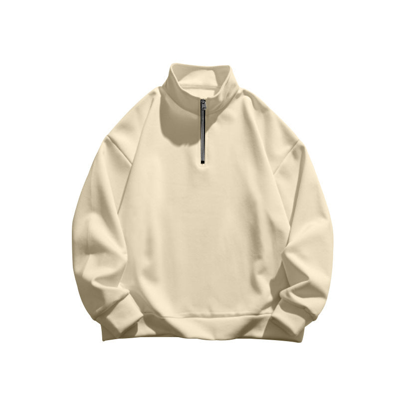 Herrer fleece-pullover med højtstående krave og lynlås Stilla