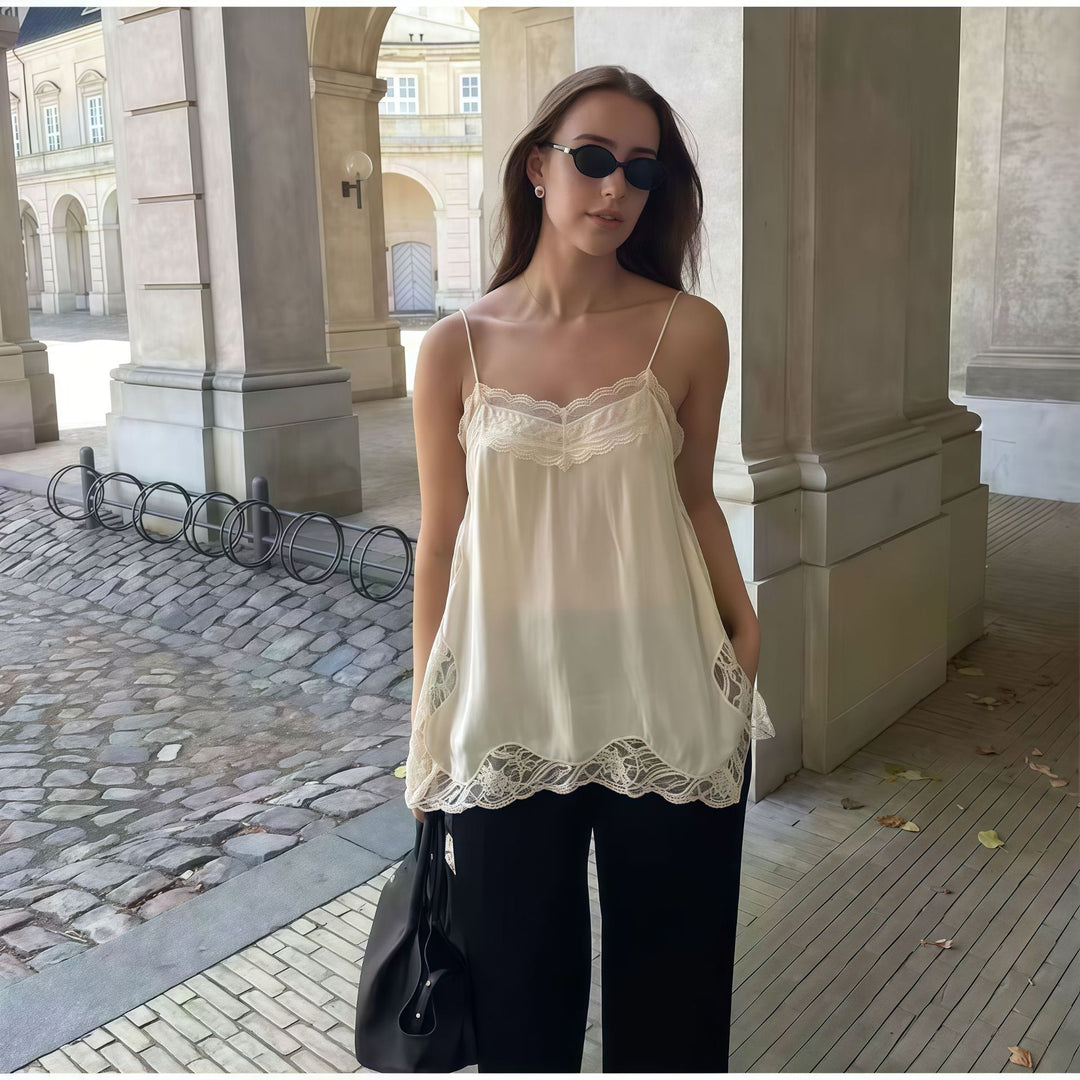 Kvinders elegante blonde-top med tynde stropper Skovae