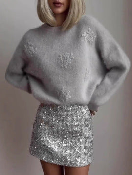Kvindernes Legesyge Sweater med Blomster Blonde Design Stilla