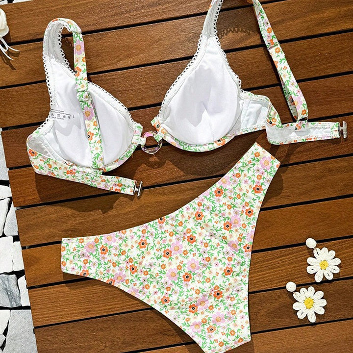 Dame blomster mønster bikini sæt Skovae