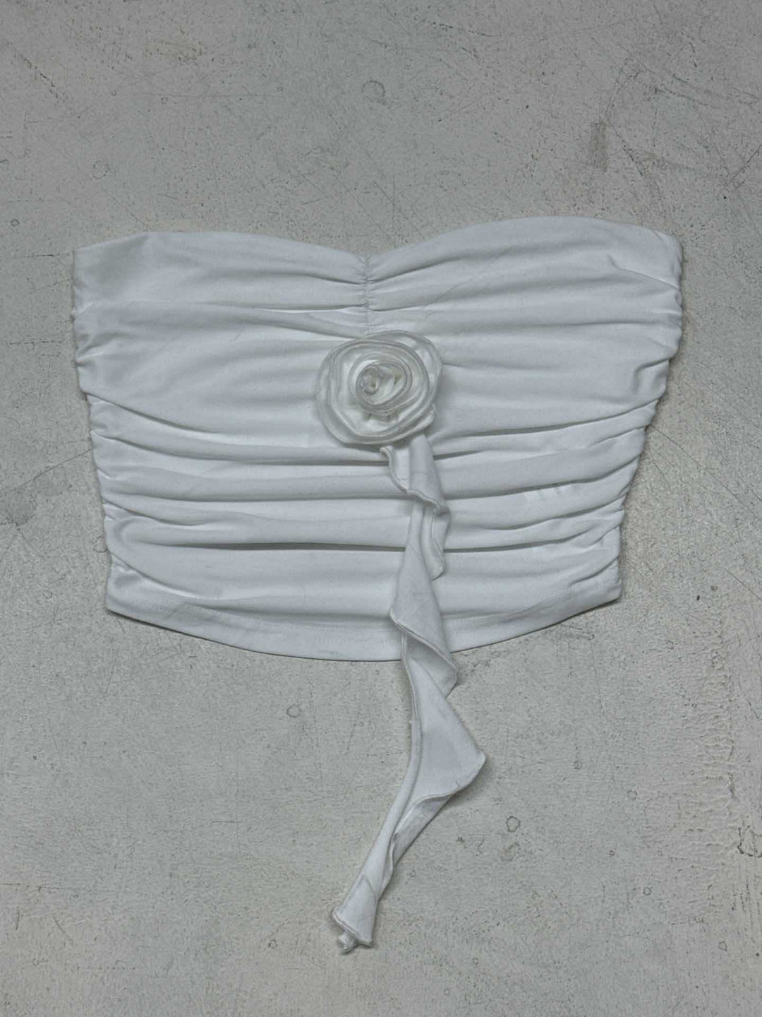 Dame Bustier-top med raffineret volangdesign og elegant rosedekoration Skovae