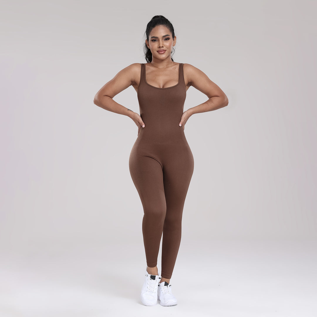 Dame Sømløs Bodystocking med høj taljesnit og ribstruktur Stilla