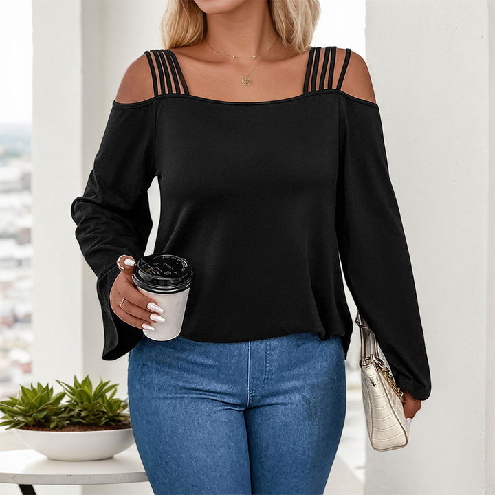 Dame skulderfri bluse med detaljeret stropdesign Stilla