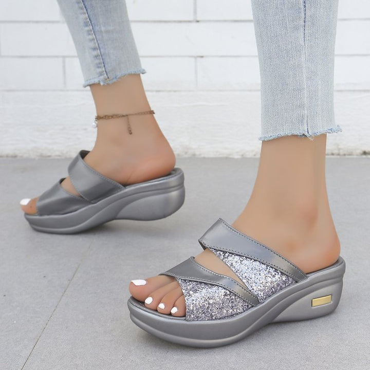 Dame Komfortable Sandaler med glitrende Riemende Design Stilla