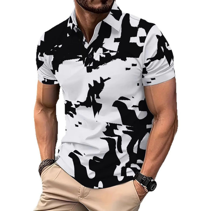 Herrer polo t-shirt i moderne monochrom design med åndbare egenskaber Stilla