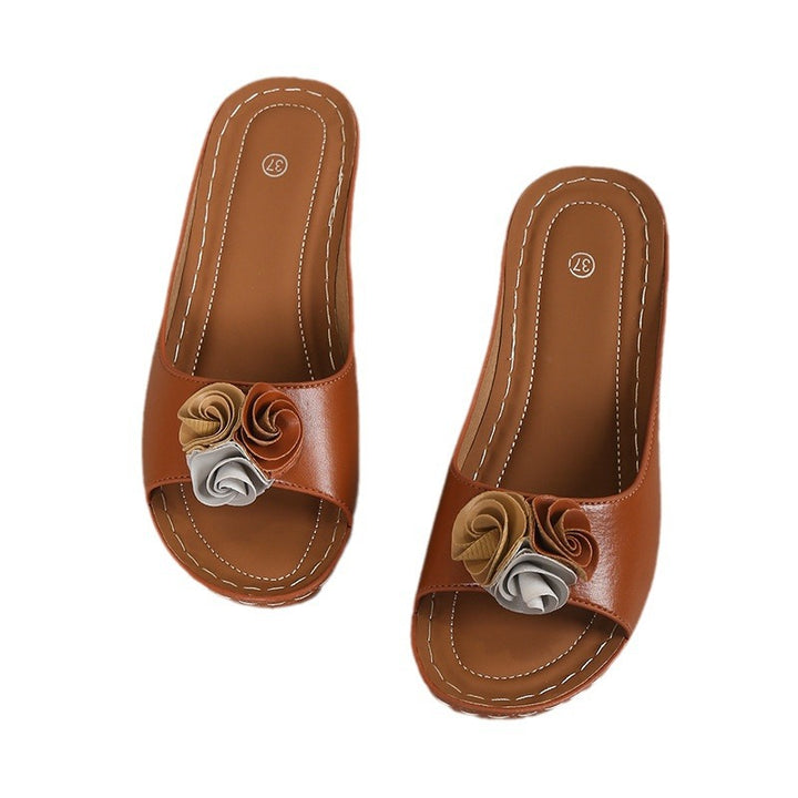 Dame elegante kile-clogs med floralt dekorer Stilla