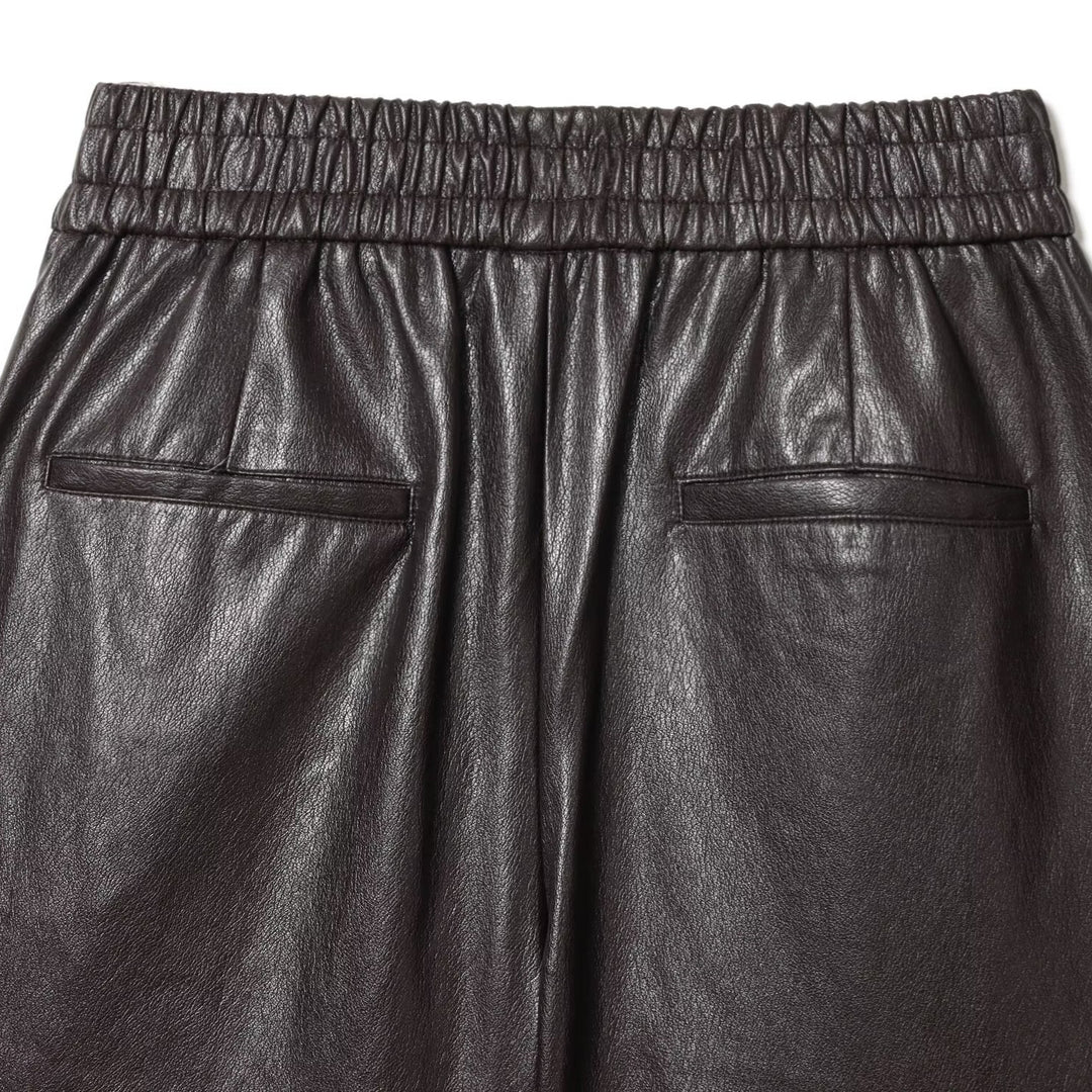 Dame Kunstlæder Shorts med elastisk linning og modige detaljer Skovae