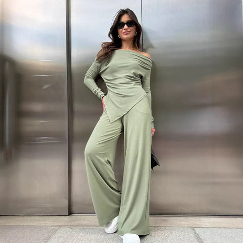 Dame Elegant Jumpsuit med skulderfri design og brede ben Stilla