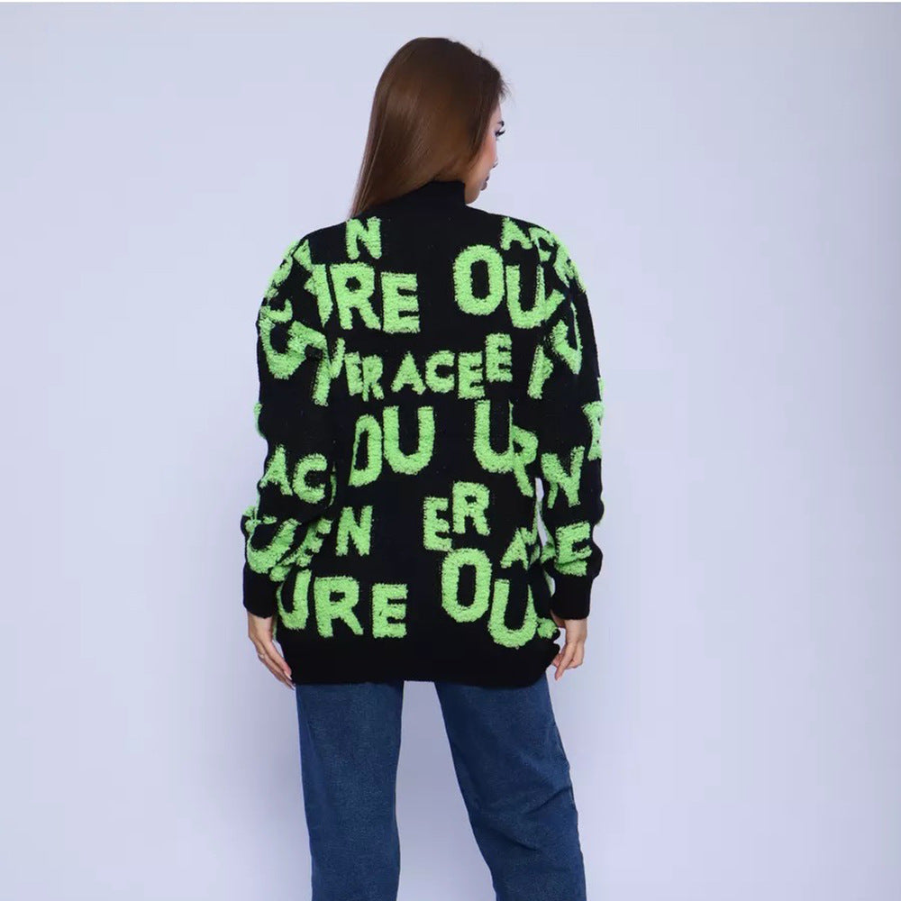Dames stilfulde statementsweater med høj krave og oversize pasform Stilla