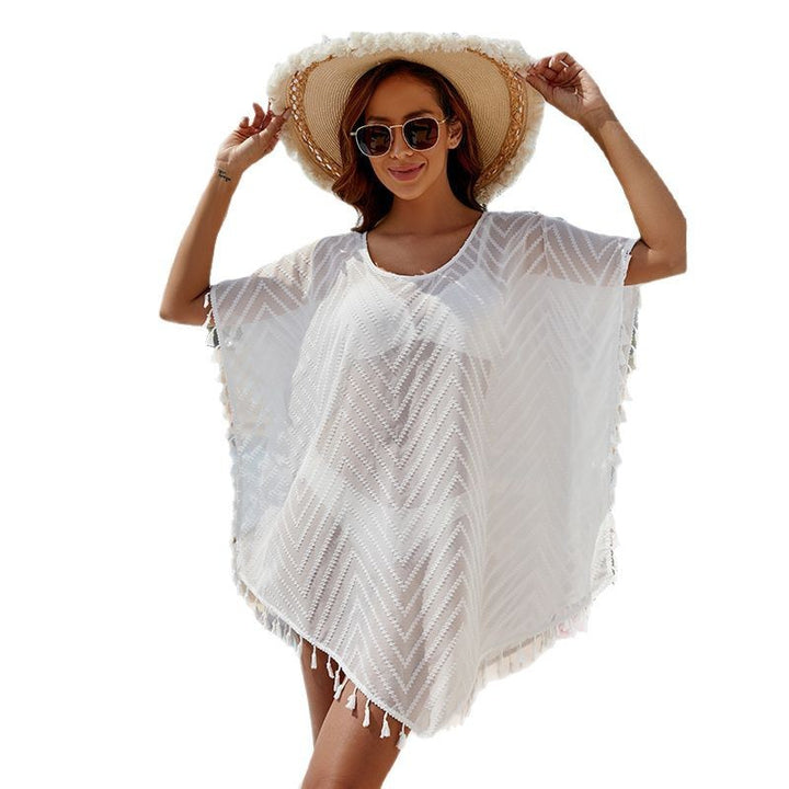 Kvinder Sheer Strand Poncho Overtræk Stilla