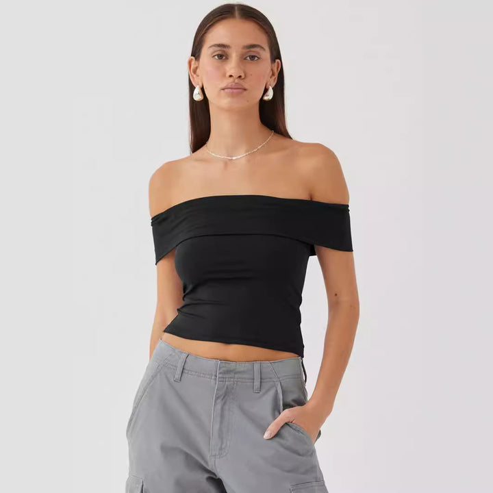 Damer Off-Shoulder Top med figursyet snit Stilla