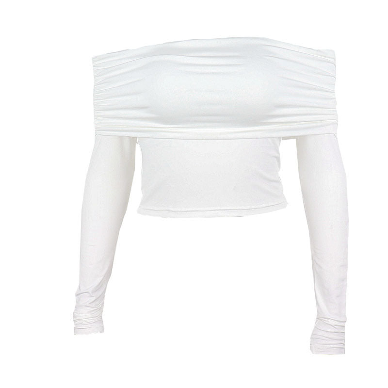 Dame Off-Shoulder Bluse med lange ærmer og elastisk kant Stilla