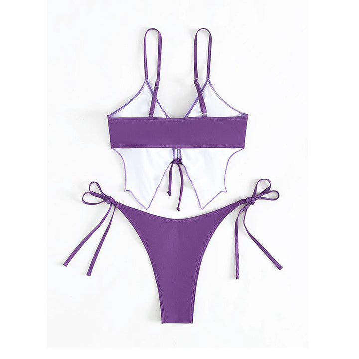 Dame sommerfugltryk højt skåret bikini sæt Stilla