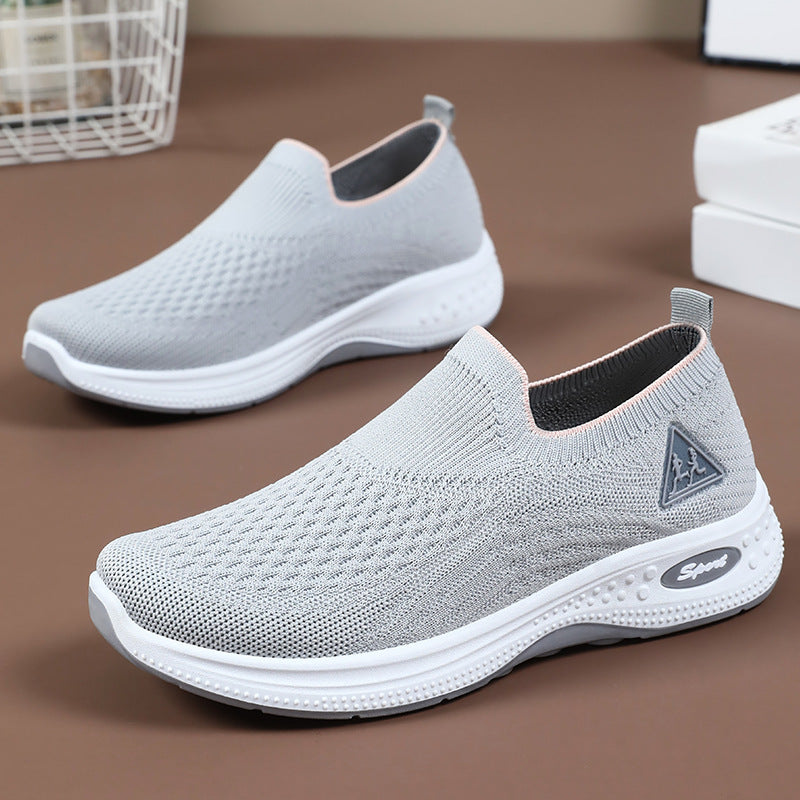 Dame Sporty Sneakers med elastisk strikket overflade Stilla