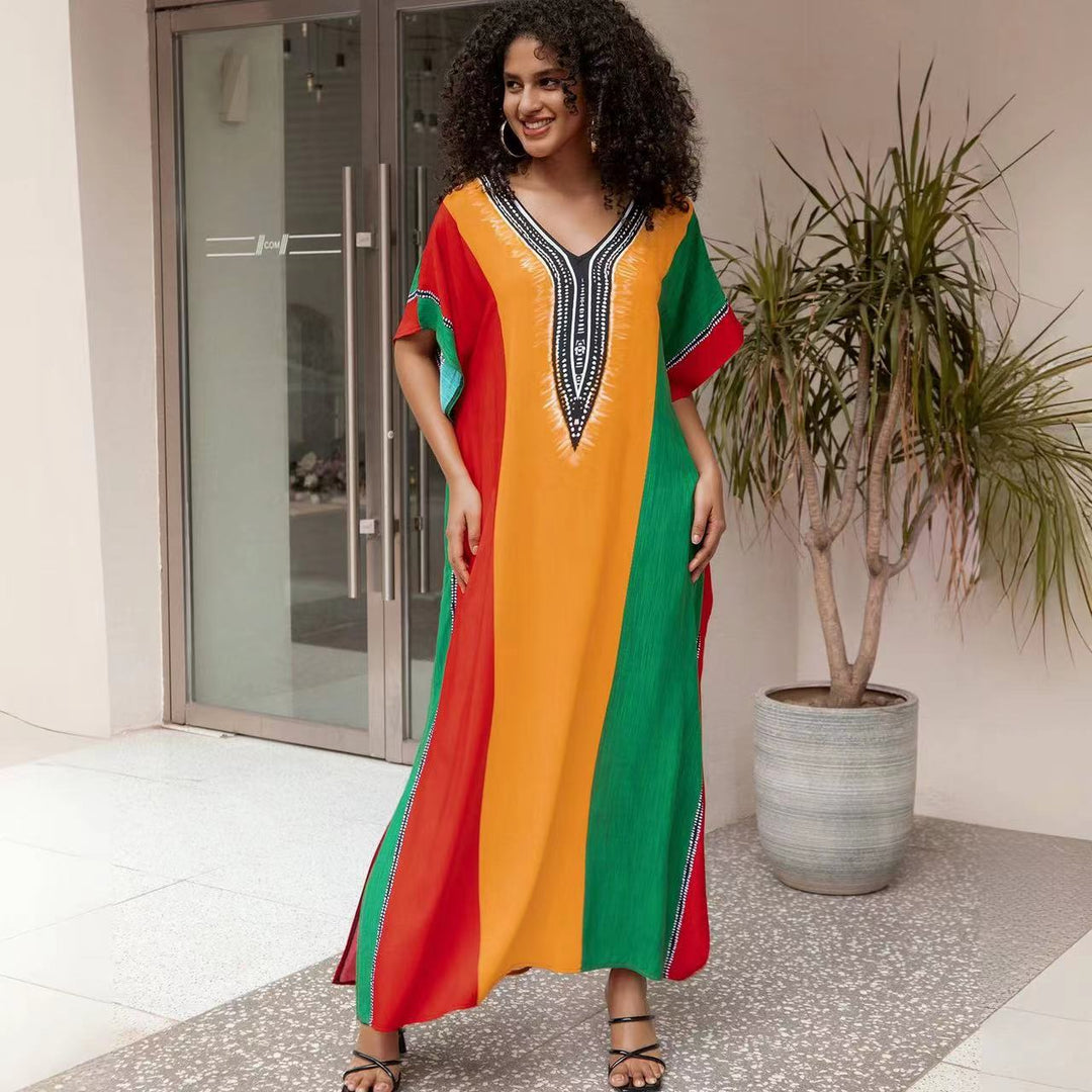 Dame Kaftan med attraktivt snit og livligt design Stilla