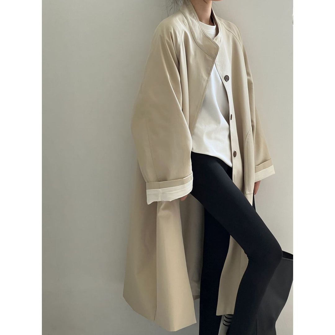 Dame Oversized og afslappet trenchcoat med knaplukning Stilla