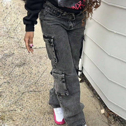 Dame Cargo Denim Bukser Stilla