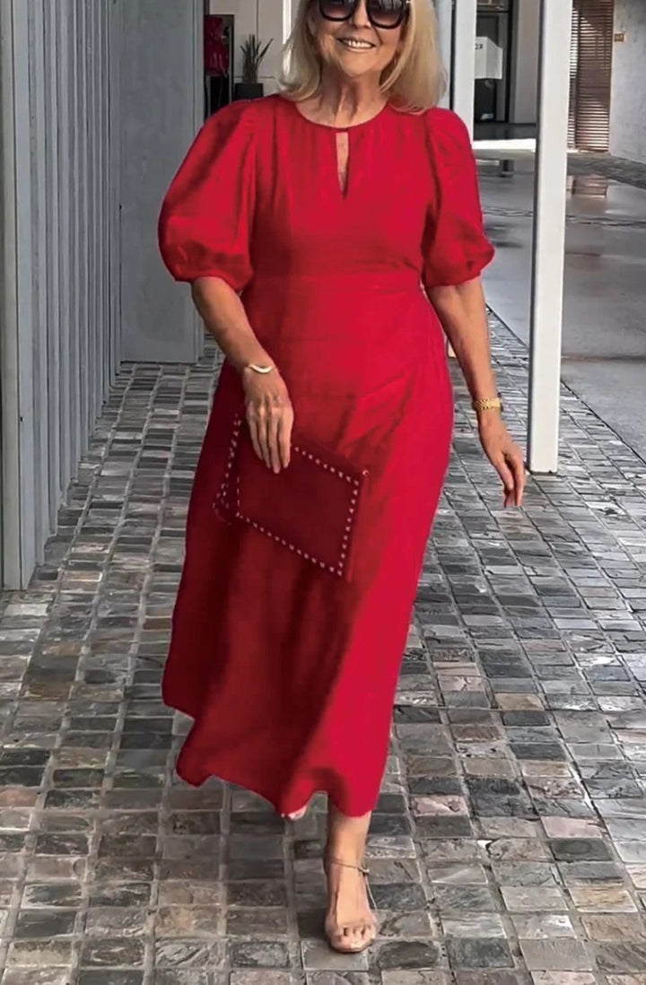 Damer Elegant Puffærmede Maxi Kjole Stilla