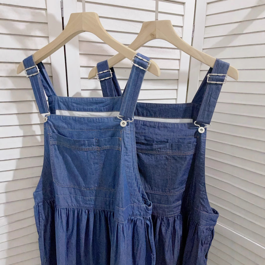 Femme justerbar Denim Kjole Maxikjole Stilla