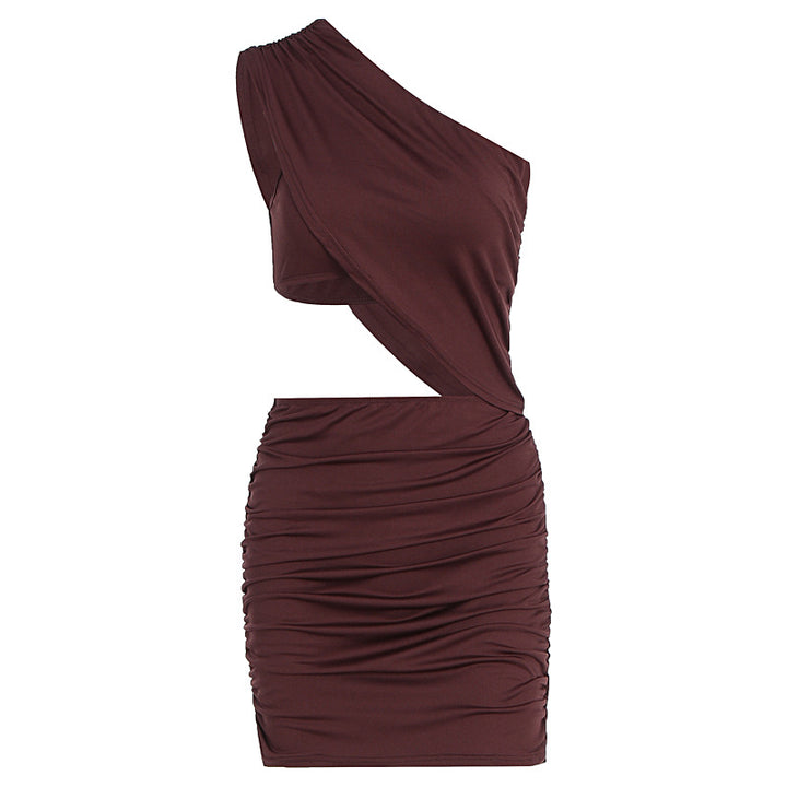 Dame figursyet Minikjole med asymmetrisk design og raffinerede draperinger Skovae