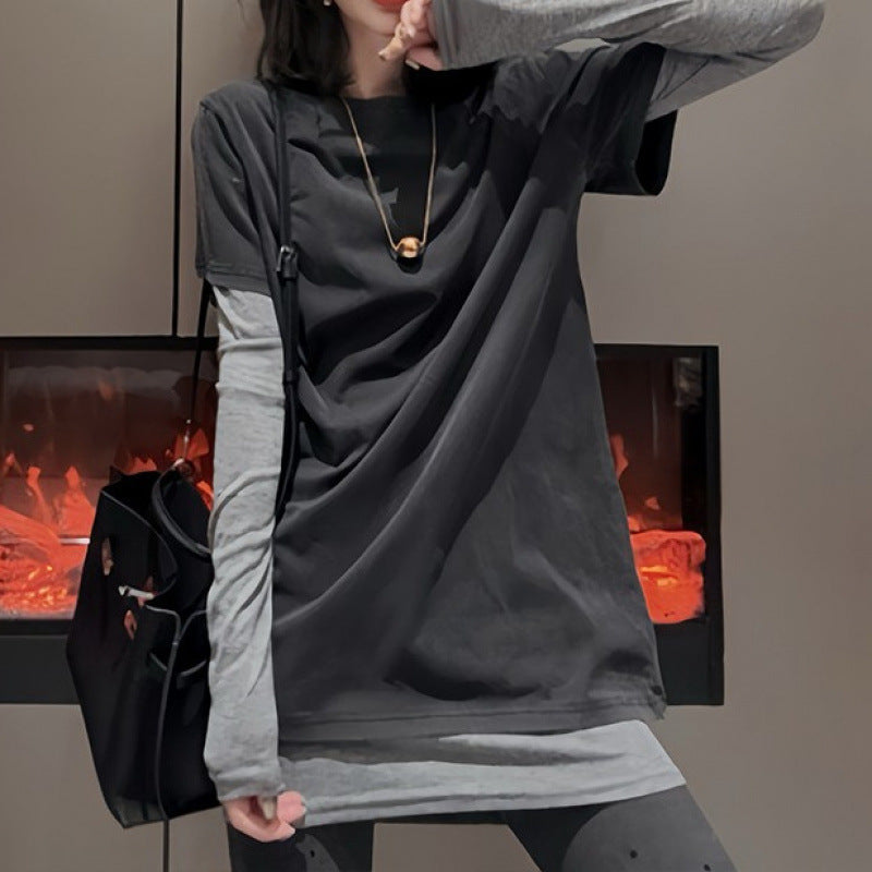 Femme Lagdelt Lange Ærmer Oversized Top Stilla