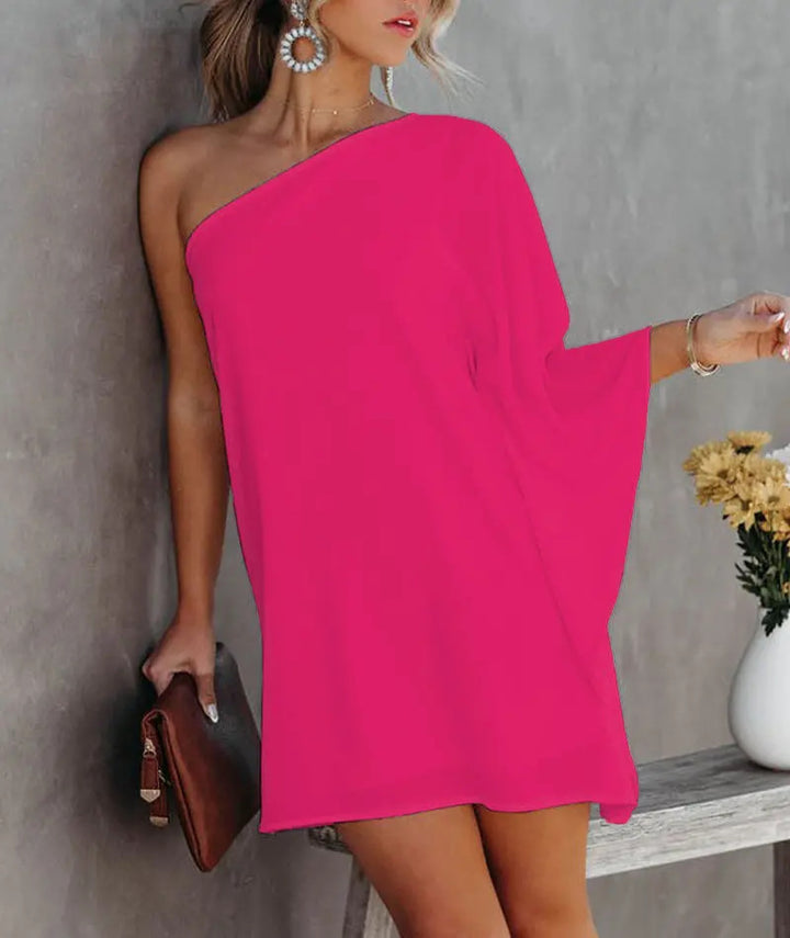 Dame asymmetrisk Off-Shoulder kjole med afslappet snit Stilla