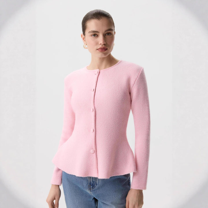 Damer elegant cardigan med struktureret design og tætsiddende snit Stilla
