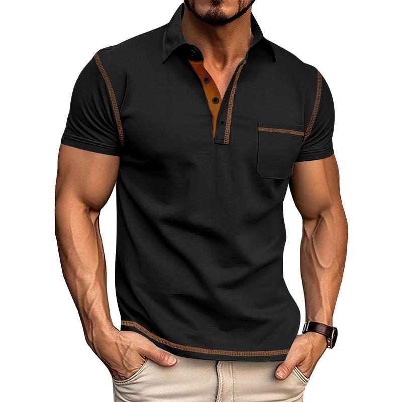 Herre fashion polo shirt med moderne krave og praktisk brystlomme Stilla