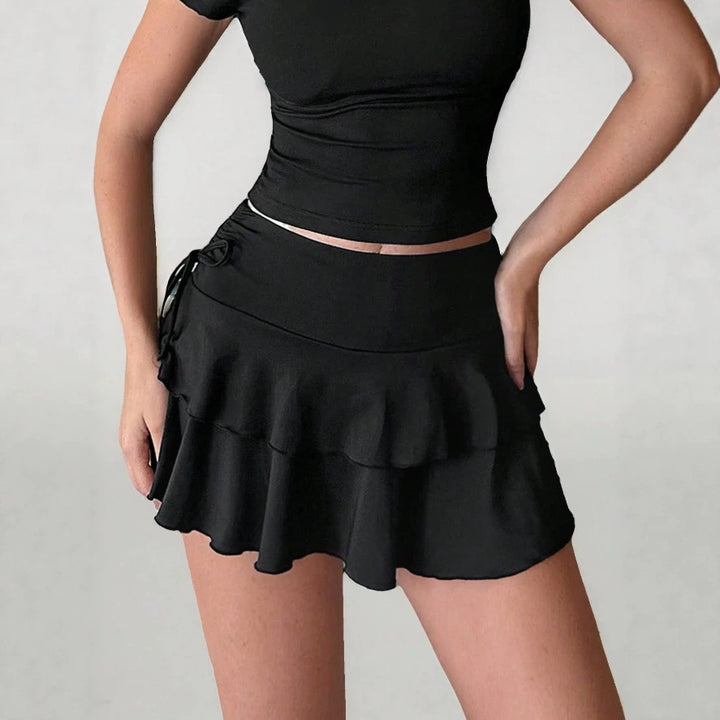 Dame Sporty Skirt med Rüschen og justerbar talje Skovae