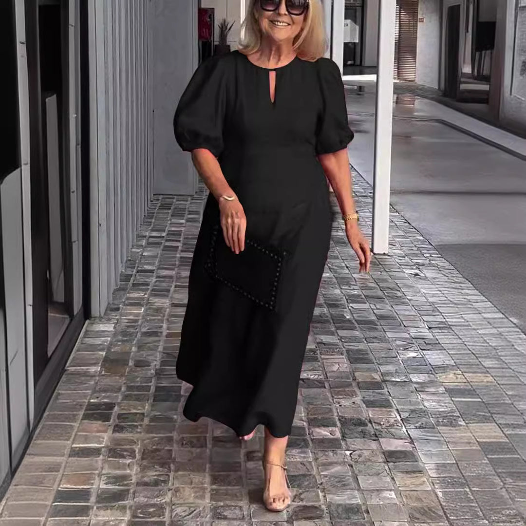 Damer Elegant Puffærmede Maxi Kjole Stilla