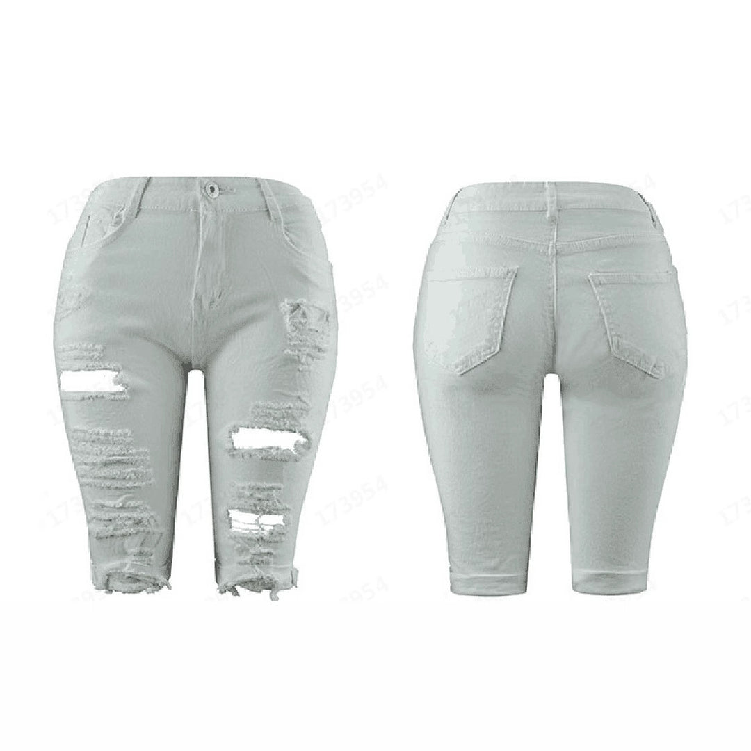 Dame Ødelagte Denim Shorts Stilla