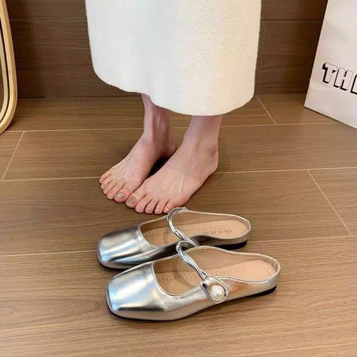 Dame elegante Mules med moderne perleaccent og komfortabel blokhæl Stilla