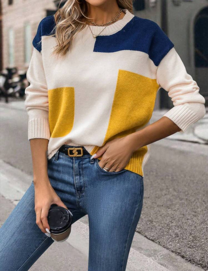 Kvindernes stilfulde sweater med geometrisk mønster og trendy snit Stilla