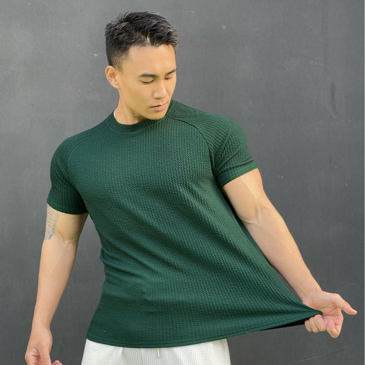 Herre Åndbart Fitness T-shirt med struktureret overflade Stilla