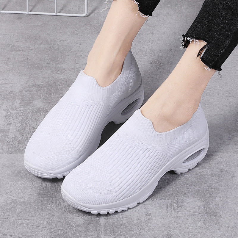 Damer Bekvemme Slip-On Løbesko med åndbart strikoverflade og elastisk sål Stilla