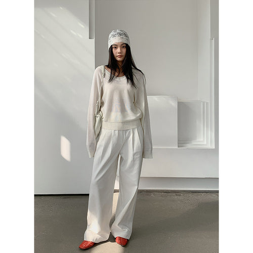 Damer bred Culotte-bukser med elegante folder og høj talje Stilla