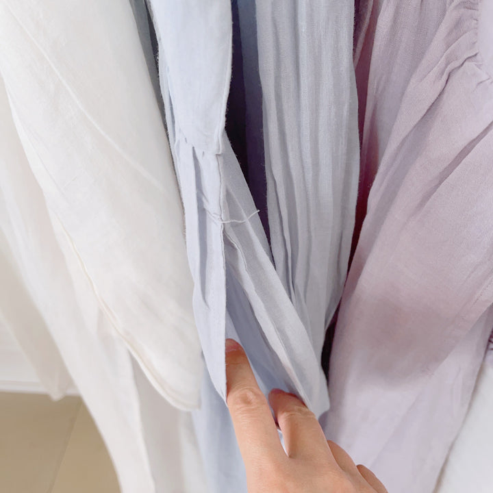 Femme Let Broderet Maxi-Kjole med Lange Ærmer Stilla