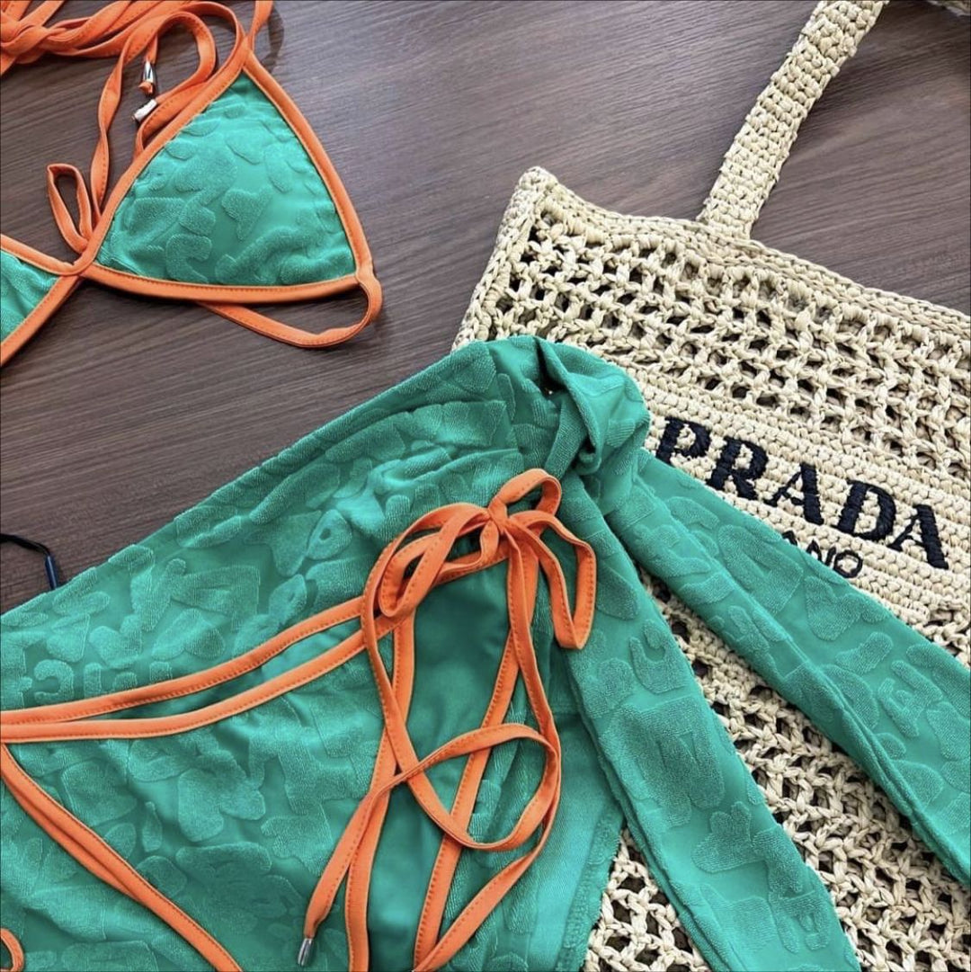 Dame To-delt Bikini-sæt med legende design og elegant indpakningsnederdel Stilla