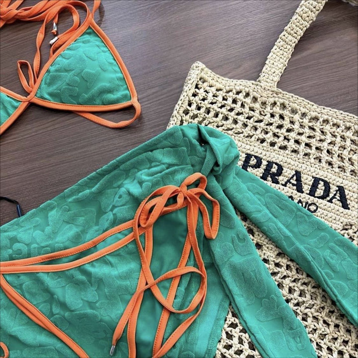 Dame To-delt Bikini-sæt med legende design og elegant indpakningsnederdel Stilla