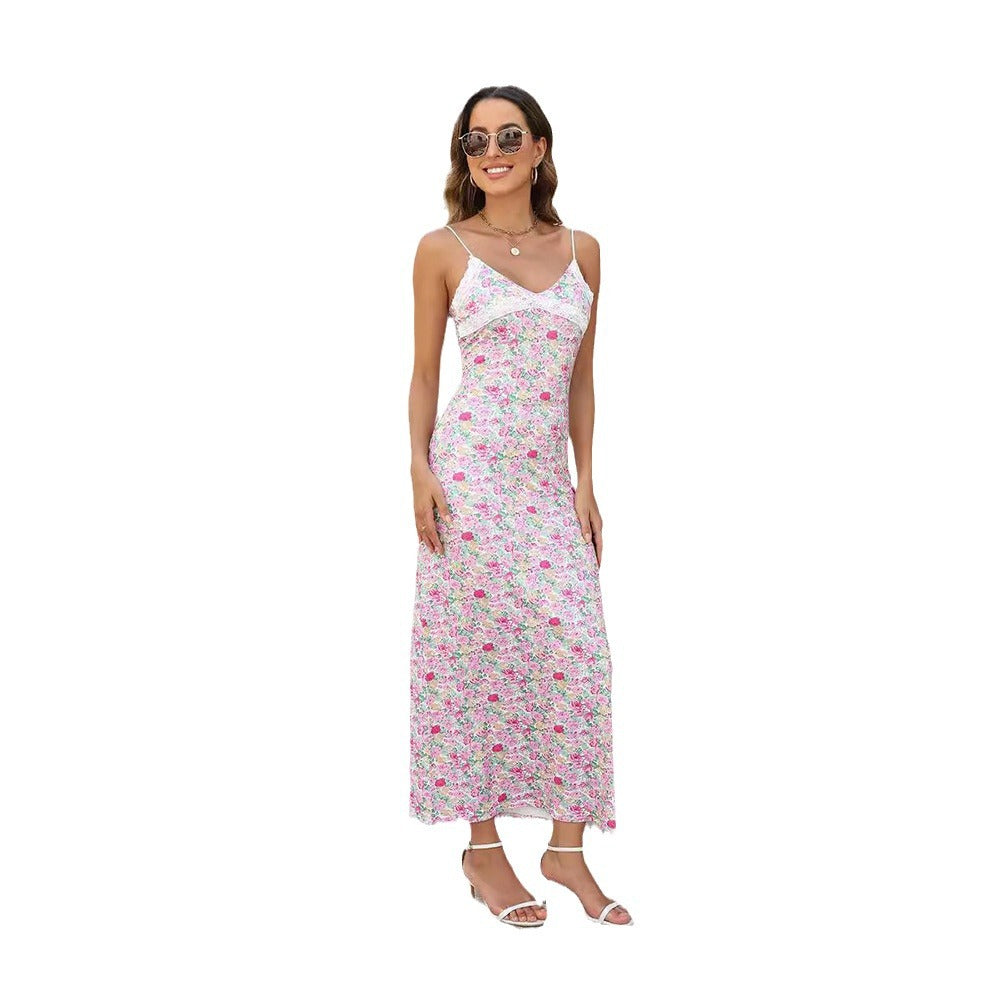 Femme Floral Trykt Slip Maxi Kjole Stilla