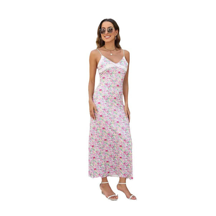 Femme Floral Trykt Slip Maxi Kjole Stilla