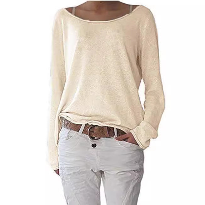Dame afslappet Off-Shoulder top i let stof med bred pasform Stilla