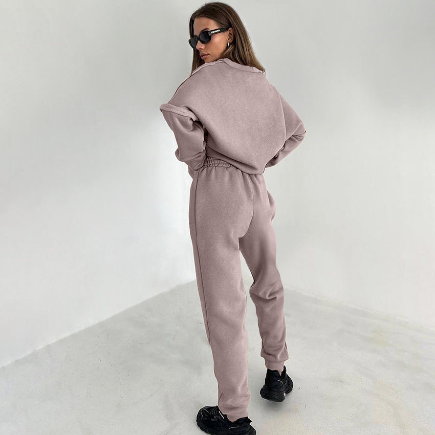 Dame Lækkert Sweatshirt og Joggingbukser Sæt med Oversized Snit Stilla