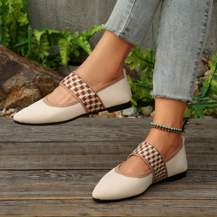 Dame elegante Ballerinas med moderigtigt elastisk remdesign Stilla