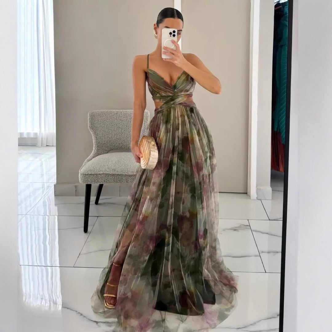 Kvinder Elegant Bryllups Kjole med Flydende Chiffon og Udsnit Detaljer Skovae